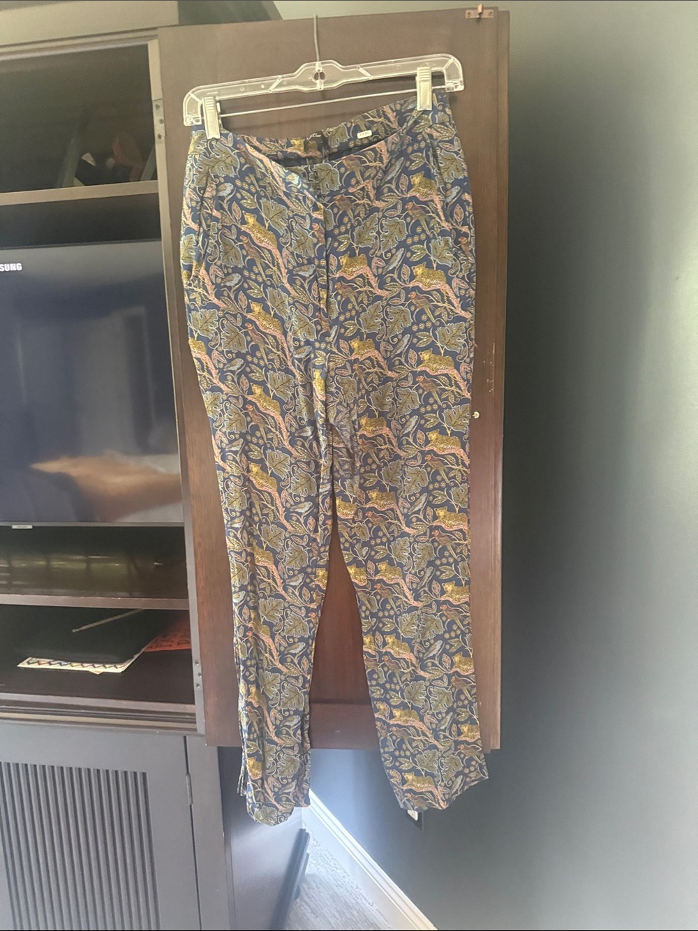 J. Crew Floral Paisley Straight-Leg Pants - Blue Multicolor
